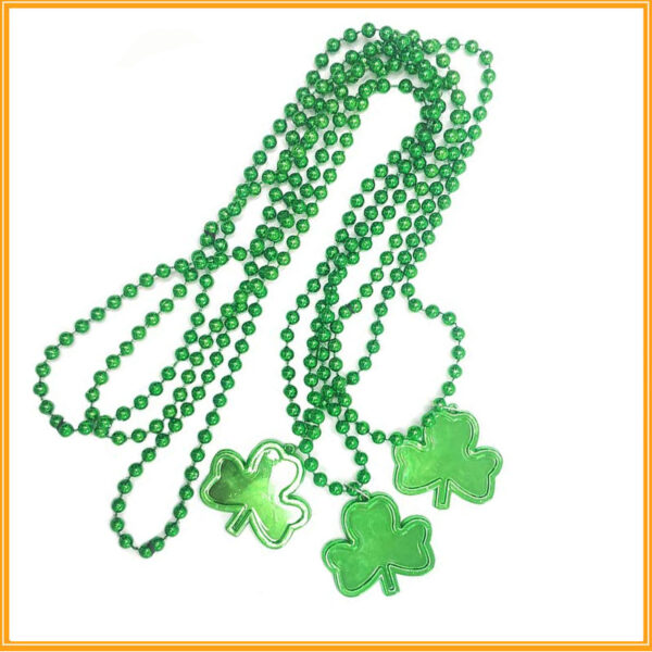 Wholesale St. Patrick's Day Shamrock Necklace Glasses Bead Accessories Set
