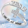 Wholesale Silver engraved cross with adjustable opening ring