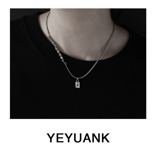 Wholesale Black Zircon Titanium Steel Necklace