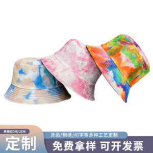 Wholesale Outdoor hiking sun protection double-sided tie dye hat fisherman hat