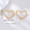 Wholesale Gold metal electroplated heart-shaped earrings