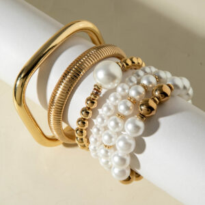 Wholesale Vintage Bracelet Layered With A Pearl Bracelet.