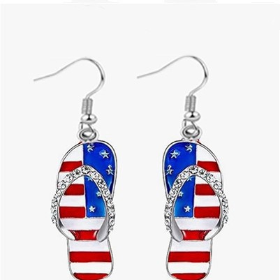 Wholesale Independence Day flag love bow five pointed star earrings