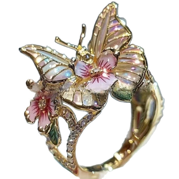 O1CN010Ic3CU1HAtR7c2RLr_3969550718-0-cib Wholesale Butterfly Flower Open Oil op Ring