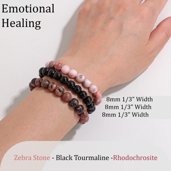 Wholesale 8mm Stone Beaded Three-Piece Bracelet