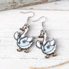 Wholesale Quirky Stethoscope Nurse Goose Wooden Double-sided Earrings