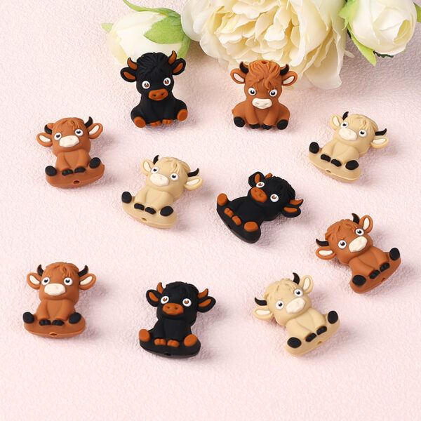 Wholesale 20pcs 3D Cartoon Potted Plants and Animals Silicone Beads