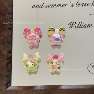 O1CN010MkKnz1xmBbdbCaJf_2221442006485-0-cib Wholesale 10pcs relief pink green cartoon cat bow star string acrylic beads