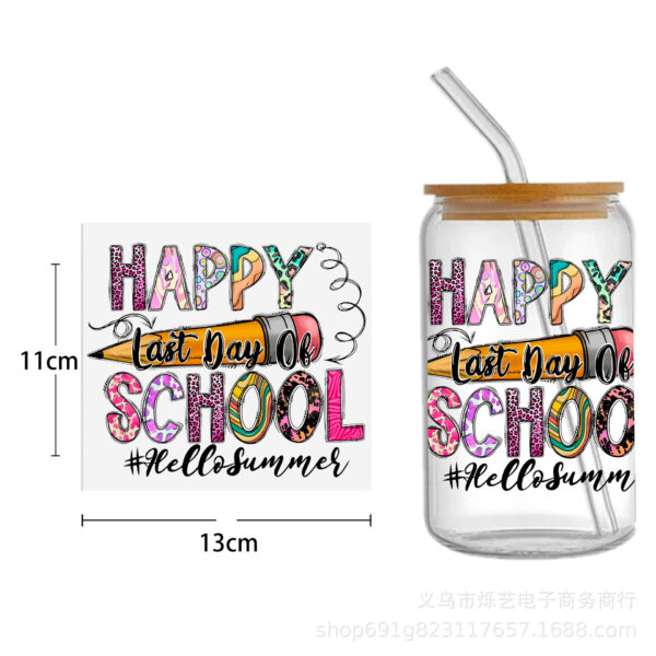 Wholesale Back-to-school season opening season Series UV DTF transfer Crystal label Cup sticker