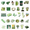 Wholesale 60pcs various green pattern waterproof vinyl stickers