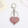 Wholesale Pink and Red Full Diamond Peach Heart Metal Keychain