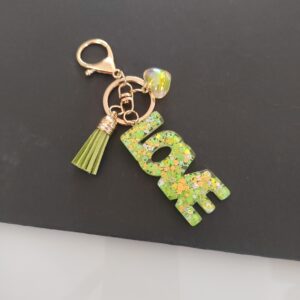 Green key pendant / Love key pendant
