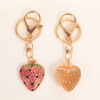 Wholesale Sweet Strawberry Cute Diamond Set Metal Keychain