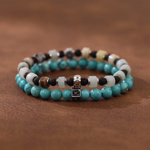 Wholesale Colored turquoise string men's bead bracelet