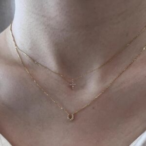 Wholesale Layered Light Luxury Fine Mini Cross Pendant Necklace