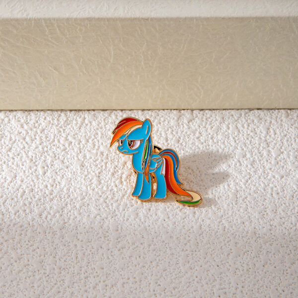 Wholesale Colorful cartoon rainbow cute horse brooch