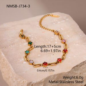 Nmsb-j734-3 gold paper clip bracelet / 18K