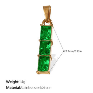 Pj467gng green zircon gold pendant