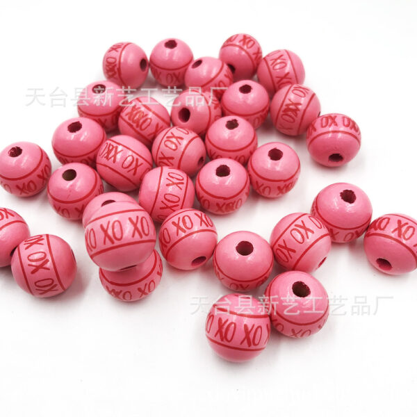 Wholesale Wooden Beads 16mm Lotus Round Beads Valentine's Day
