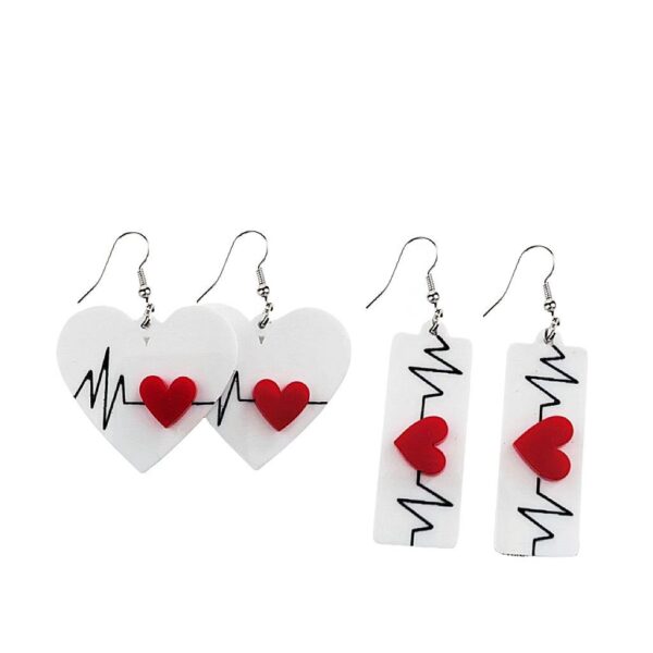 Wholesale ECG Inspired Design Acrylic Earrings European
