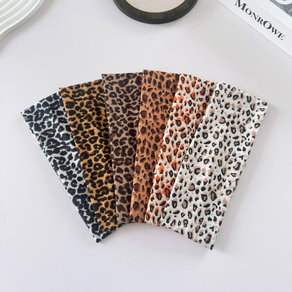 Wholesale High elasticity wide edge leopard print headband
