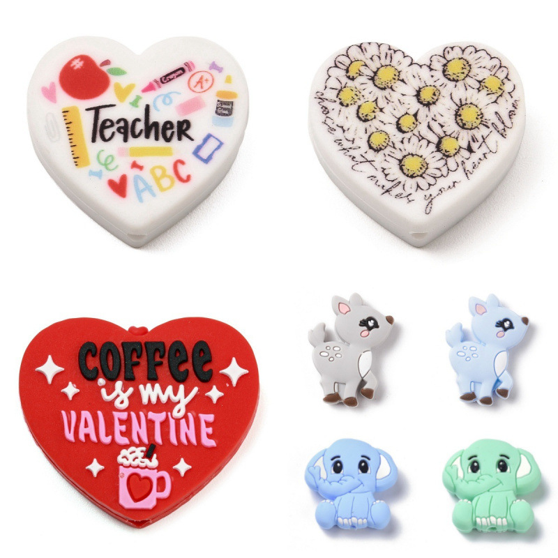 Wholesale Colorful Cute Cartoon Animal Geometry Focal Beads