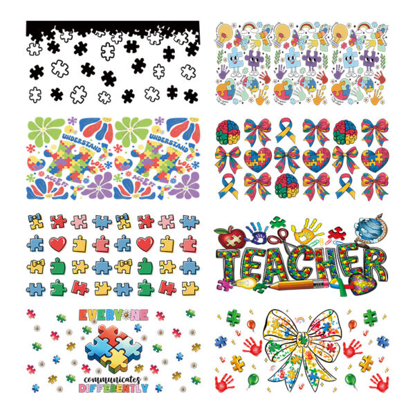 Wholesale Uv Transfer Sticker Glass Cup Crystal Label Crystal Sticker Cross-Border Exclusive for 16oz Glass Cup Special Sticker 23Cmx11Cm