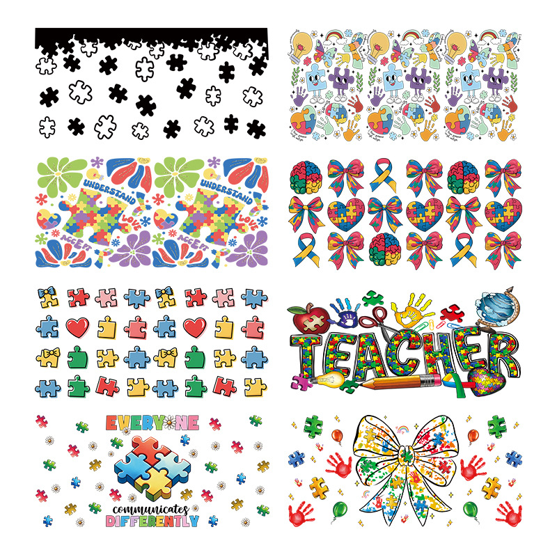 Wholesale Uv Transfer Sticker Glass C Crystal Label Crystal Sticker Cross-Border Exclusive for 16oz Glass C Special Sticker 23Cmx11Cm