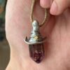 Wholesale Natural amethyst hexagonal pillar witch necklace