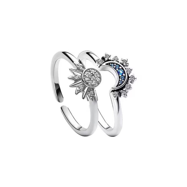 Wholesale Sun and Moon Glory Stacked Ring Opening Ring