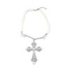 Wholesale Punk style pearl exaggerated cross pendant necklace