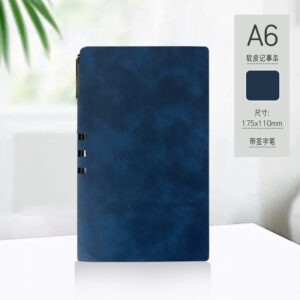 A6 Navy Blue Blank Pen Holder with Backrest (Notebook + Pen)