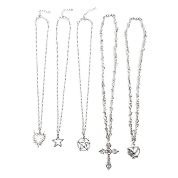 Wholesale Vintage Gothic Punk Cross Star Pendant Necklace