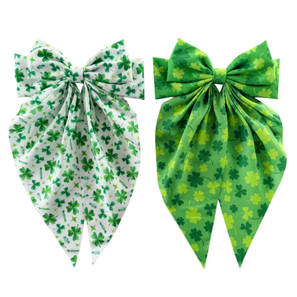 O1CN010b1dGS22z4p6G7Oj2_2215750047190-0-cib Wholesale green flower bows, long ribbons, and St. Patrick's Day hair clips