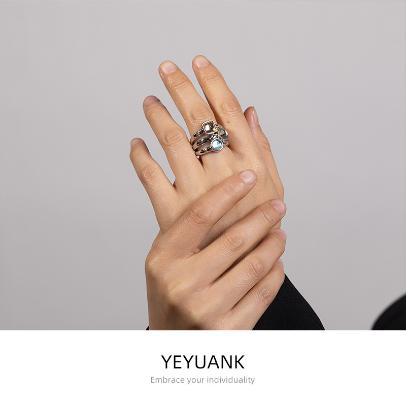 Wholesale urban and elegant handmade oil-ipped brass ring