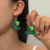 Wholesale Green shamrock St. Patrick's Day earrings