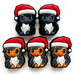 Wholesale 10pcs Christmas Pony Children's Food Grade Focal Beads