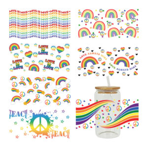 Wholesale UV Transfer Paste Glass Crystal Label Crystal Paste Cross-border Special Paste for 16oz Glass Cup 23cmX11cm