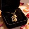 Wholesale Cat Necklace Titanium Steel Zircon Pendant