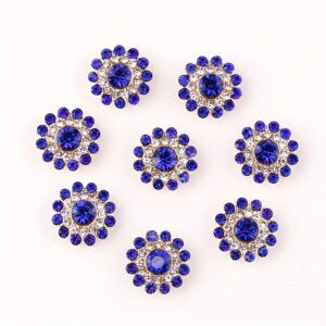 Royal blue / 14mm three-layer sunflower (glass diamond)
