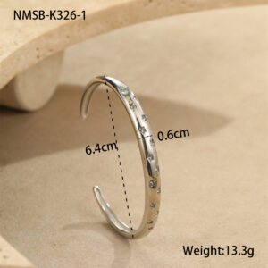 Nmsb-k326-1 steel color white diamond bracelet / 18K