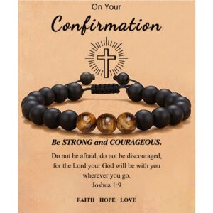 Card + tiger's eye black matte bracelet
