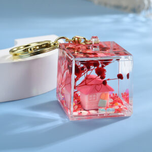 Rose Red / Light gold buckle + square bottle House