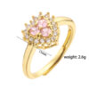 Wholesale Fashion Love Geometric Opening Adjustable Ring