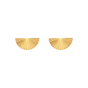 Striped semi-circular stud earrings
