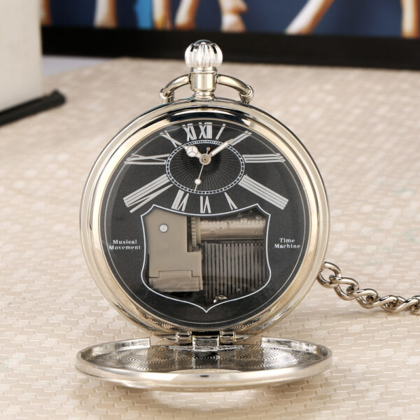 Wholesale Creative quartz music Swan Lake music box pocket watch