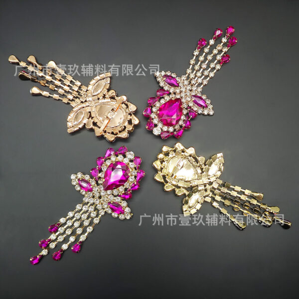 Wholesale 5.5CM Waterdrop Diamond Crystal Tassel DIY Patches