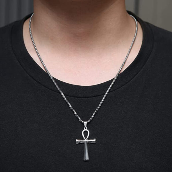Wholesale Smooth Egyptian Ankh Cross Pendant Men's Necklace