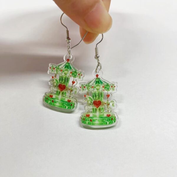 Wholesale Crystal Carousel Valentine's Day Acrylic Earrings