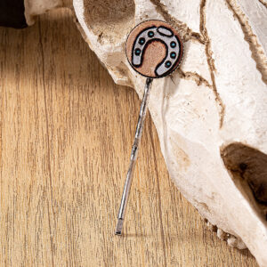 Wholesale leather western cactus horseshoe pattern printing hairpin hair clips